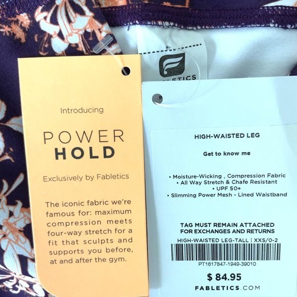 Fabletics Leggings XXS Floral Arcadia Mid-Rise Power Hold 7/8 - Picture 6 of 10